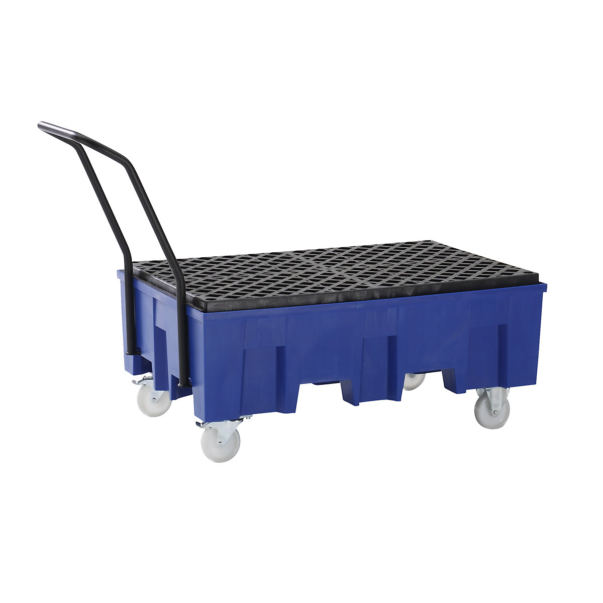 Vană de captare mobilă din PE, pentru 2 butoaie x 200 l, cu grătar din PE-0