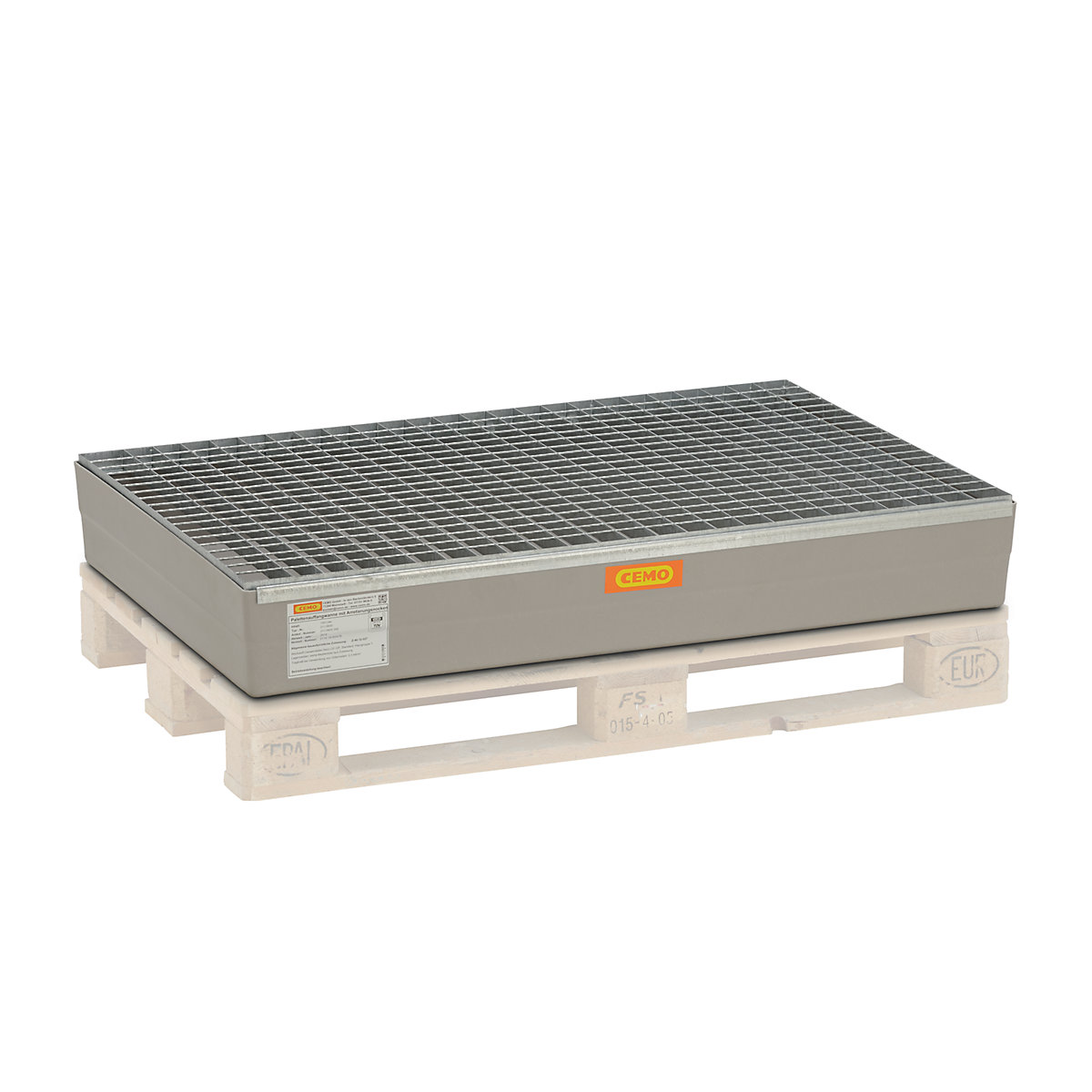 Vană de captare pentru paleți, din plastic armat cu fibră de sticlă – CEMO (Imagine produs 2)-1