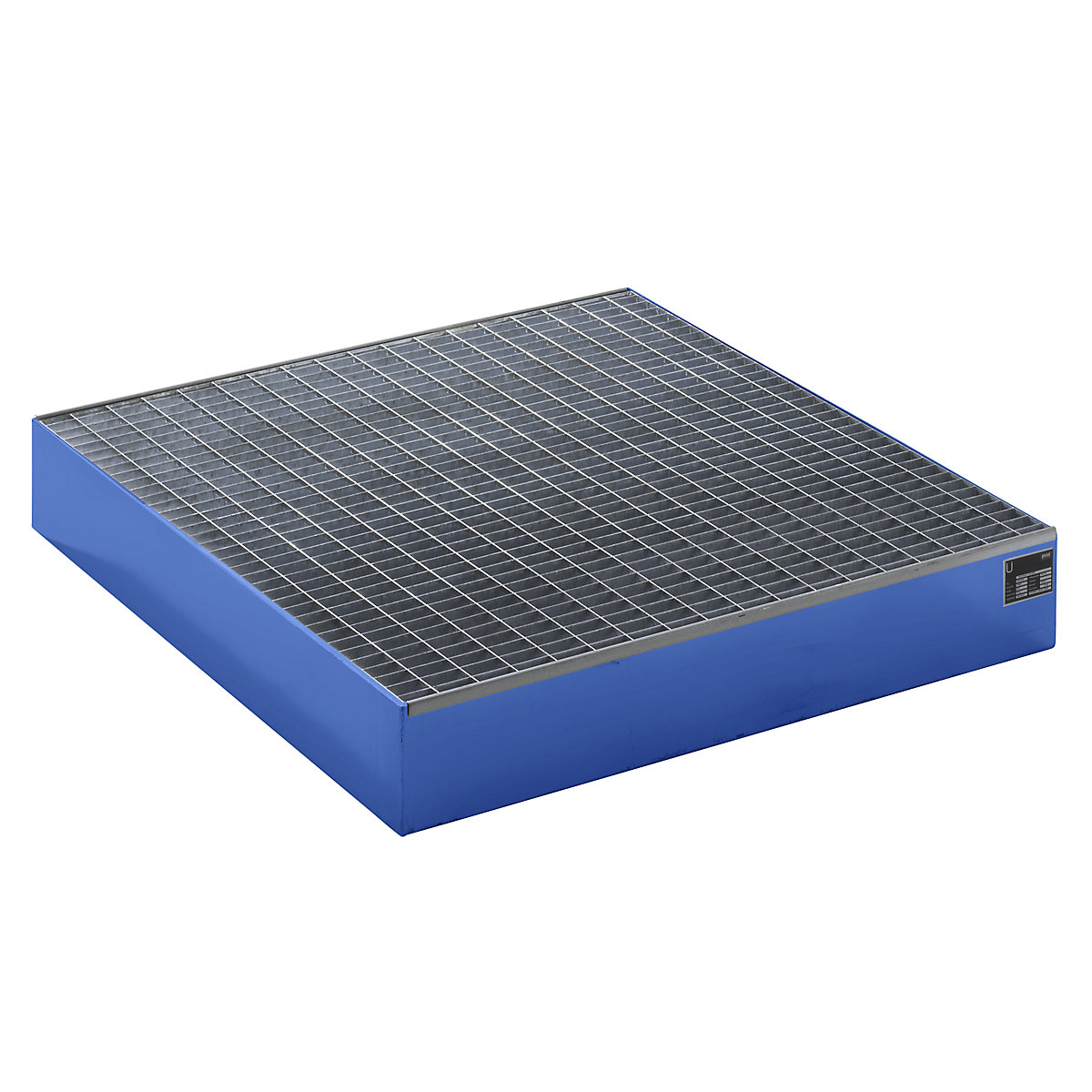 Vană de captare pentru paleți, lung. x lăț. x î. 1200 x 1200 x 185 mm, albastru RAL 5012, cu grătar-0