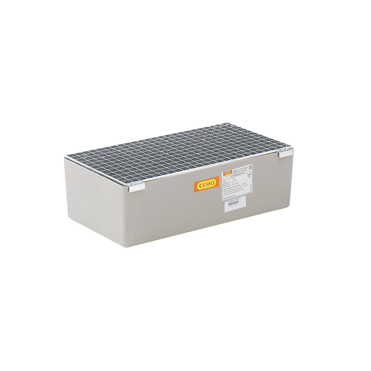 Vană de captare pentru podea, din plastic armat cu fibră de sticlă – CEMO, recipiente mici, cu autorizare, cu grătar din oțel-0