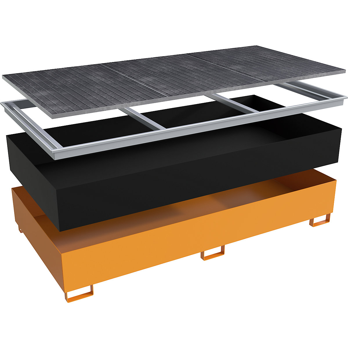 Vană de podea pentru rafturi cu inserție PE – eurokraft pro (Imagine produs 3)-2