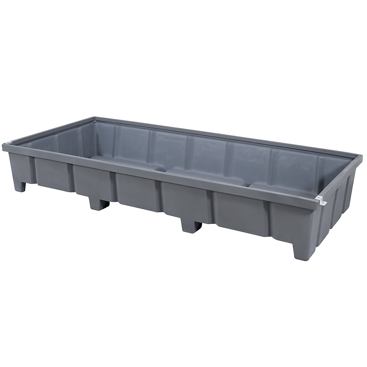 Vană de podea pentru rafturi, din polietilenă, capacitate de captare 600 l, pentru lățimea compartimentului 2700 mm-0