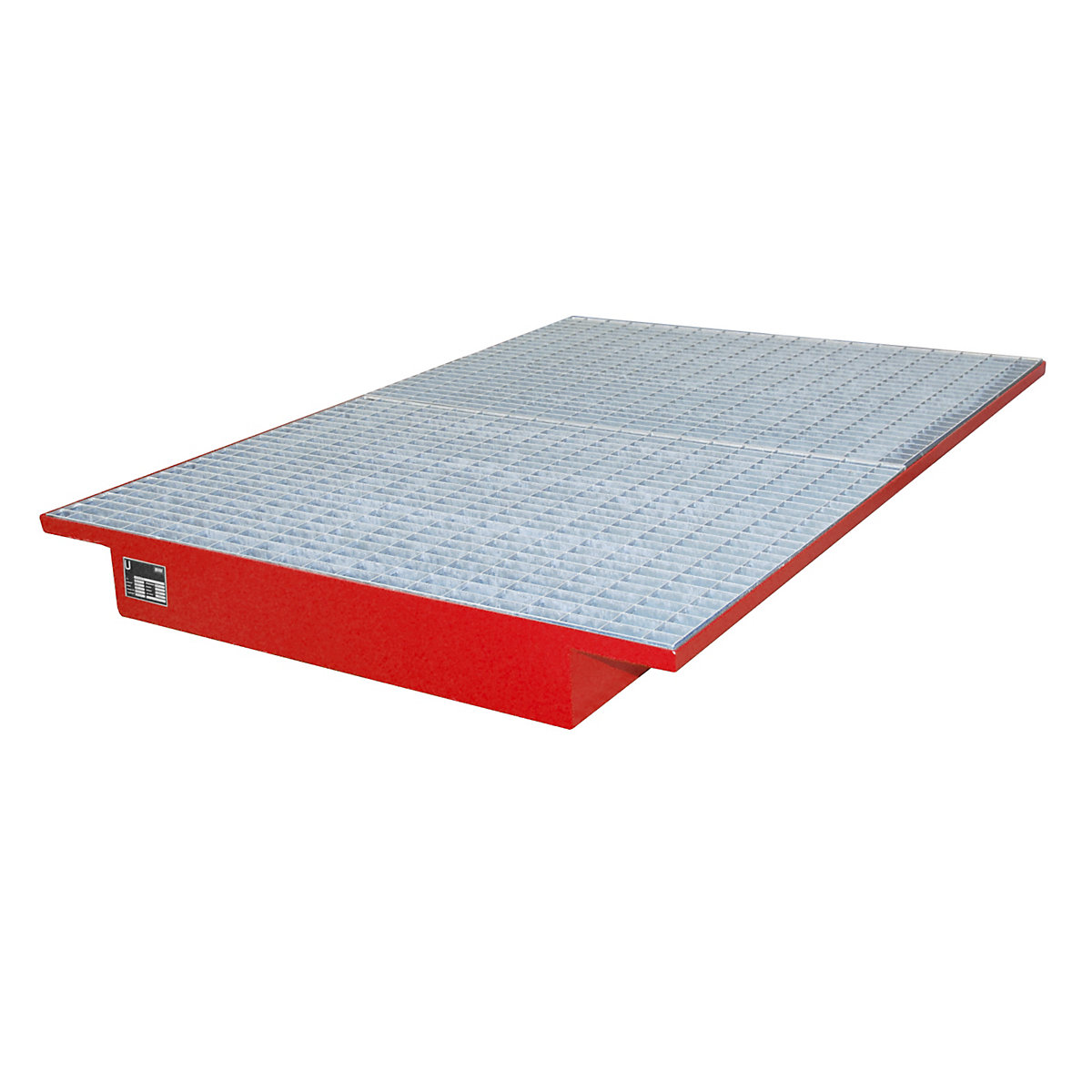 Vană inserabilă pentru raft – eurokraft pro, cu grătar zincat, lung. x lăț. 1750 x 1250 / 915 mm, lăcuită roșu-0