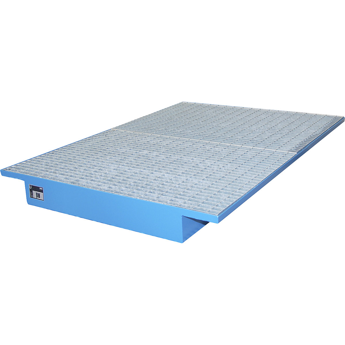Vană inserabilă pentru raft – eurokraft pro, cu grătar zincat, lung. x lăț. 1750 x 1250 / 915 mm, lăcuită albastru-0