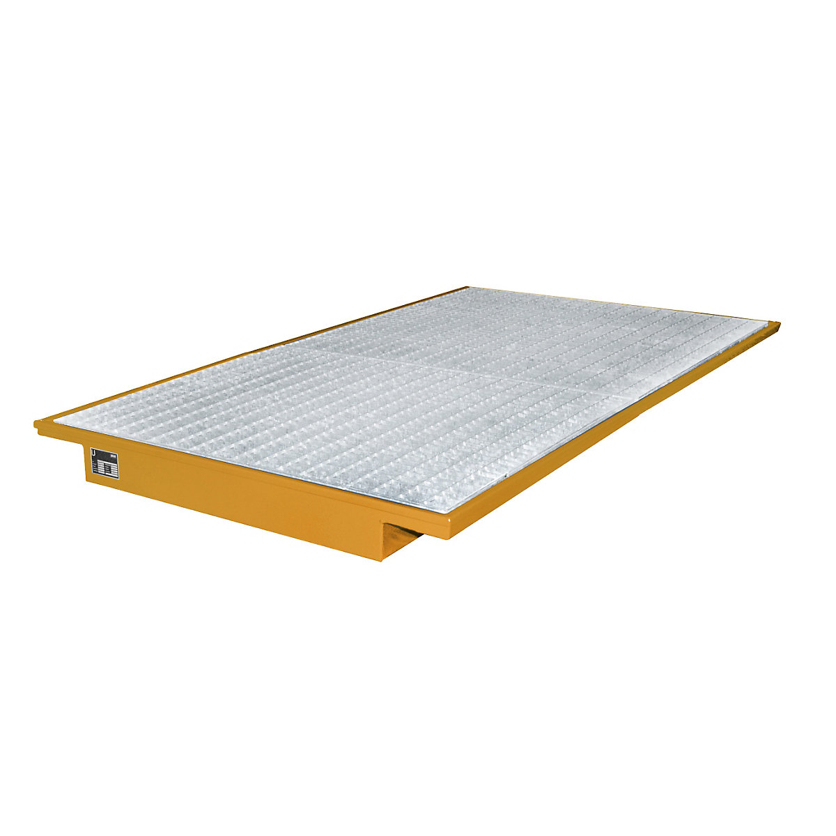 Vană inserabilă pentru raft – eurokraft pro, cu grătar zincat, lung. x lăț. 2150 x 1250 / 915 mm, lăcuită portocaliu-0