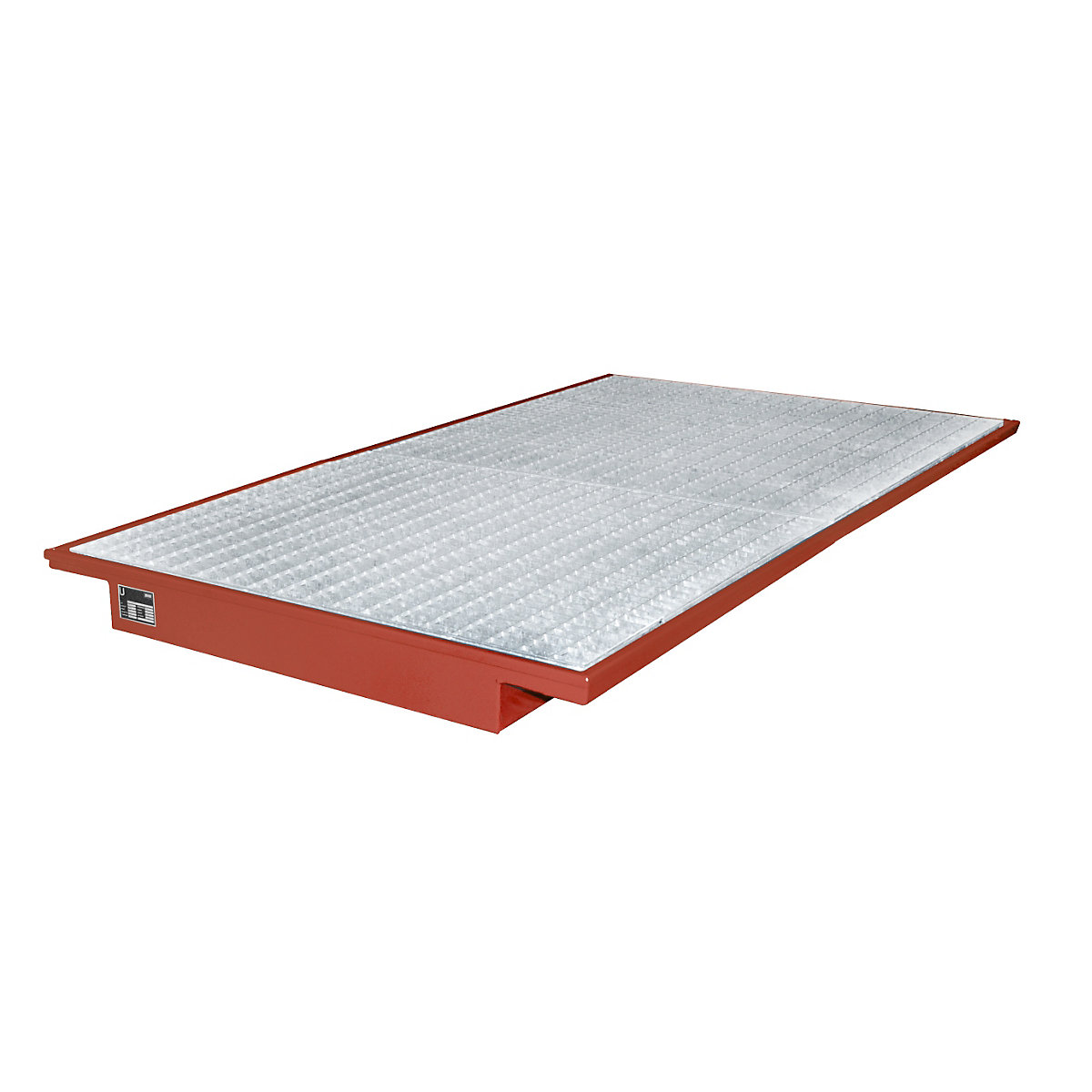 Vană inserabilă pentru raft – eurokraft pro, cu grătar zincat, lung. x lăț. 2150 x 1250 / 915 mm, lăcuită roșu-0