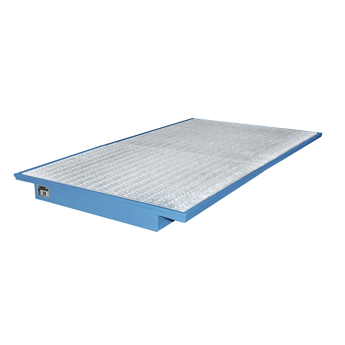 Vană inserabilă pentru raft – eurokraft pro, cu grătar zincat, lung. x lăț. 2150 x 1250 / 915 mm, lăcuită albastru-0