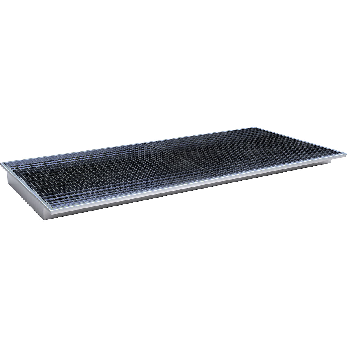 Vană inserabilă pentru raft – eurokraft pro, cu inserție din PE și grătar, lung. x lăț. x î. 2665 x 1265 x 135 mm, zincată la cald-0