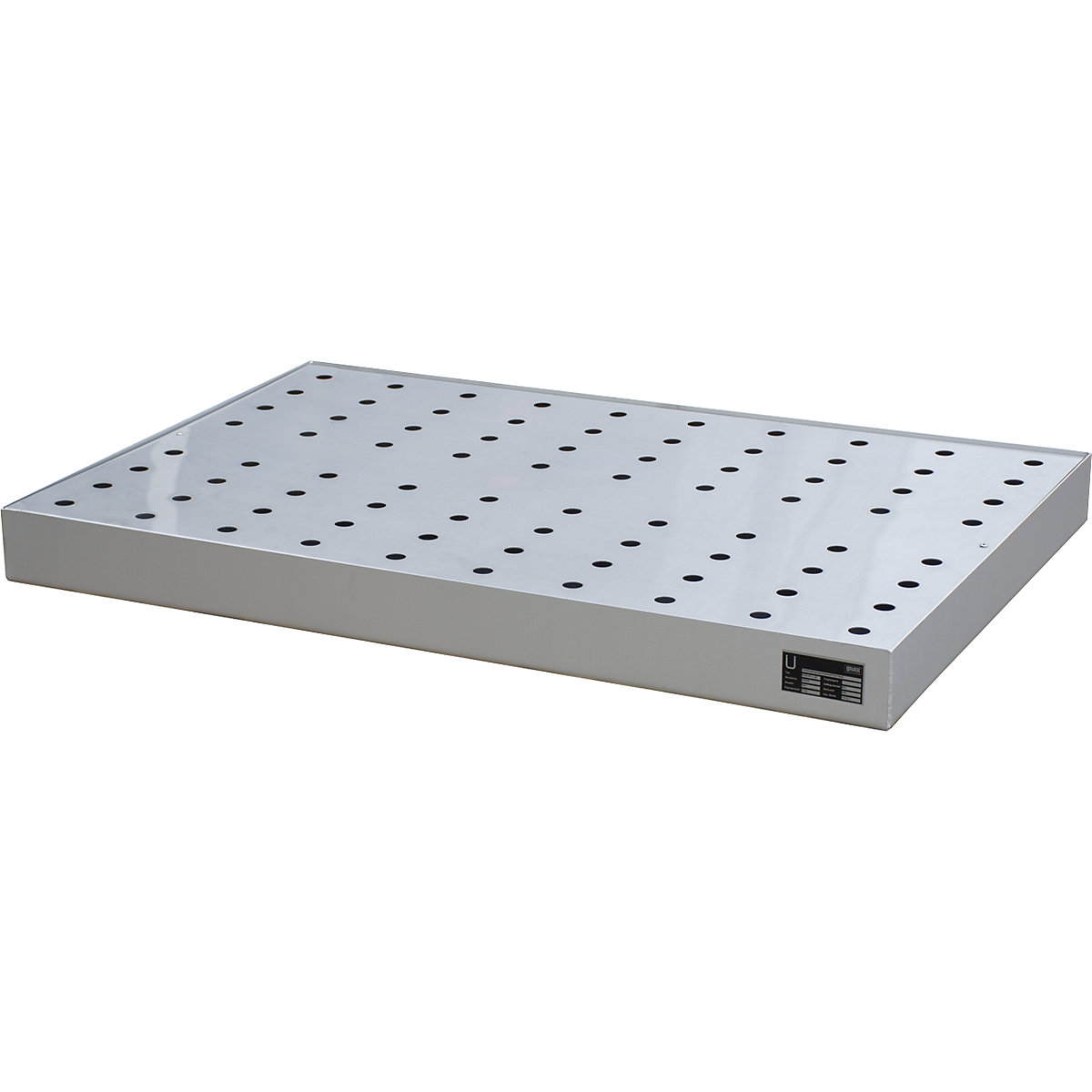 Vană pentru recipiente mici, pentru paleți – eurokraft pro, din inox, volum 72 l, cu grătar perforat din oțel inoxidabil-0