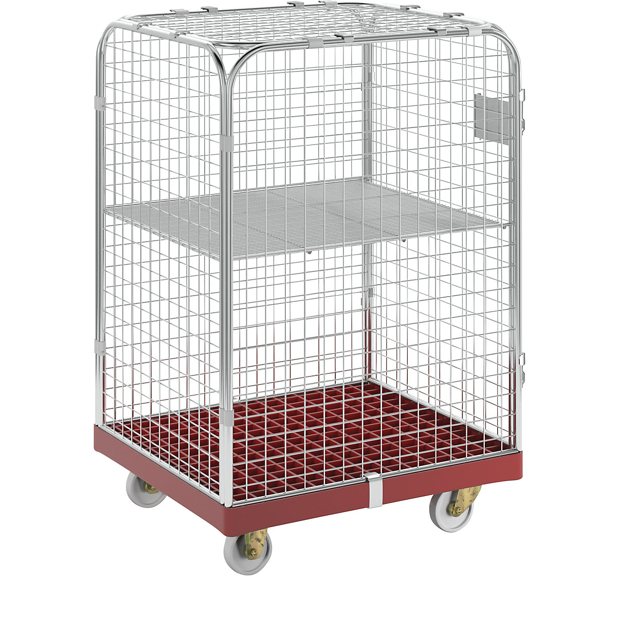 Rollcontainer SAFE, alt. x largh. x prof. 1200 x 720 x 810 mm, pianale con ruote rosso-2