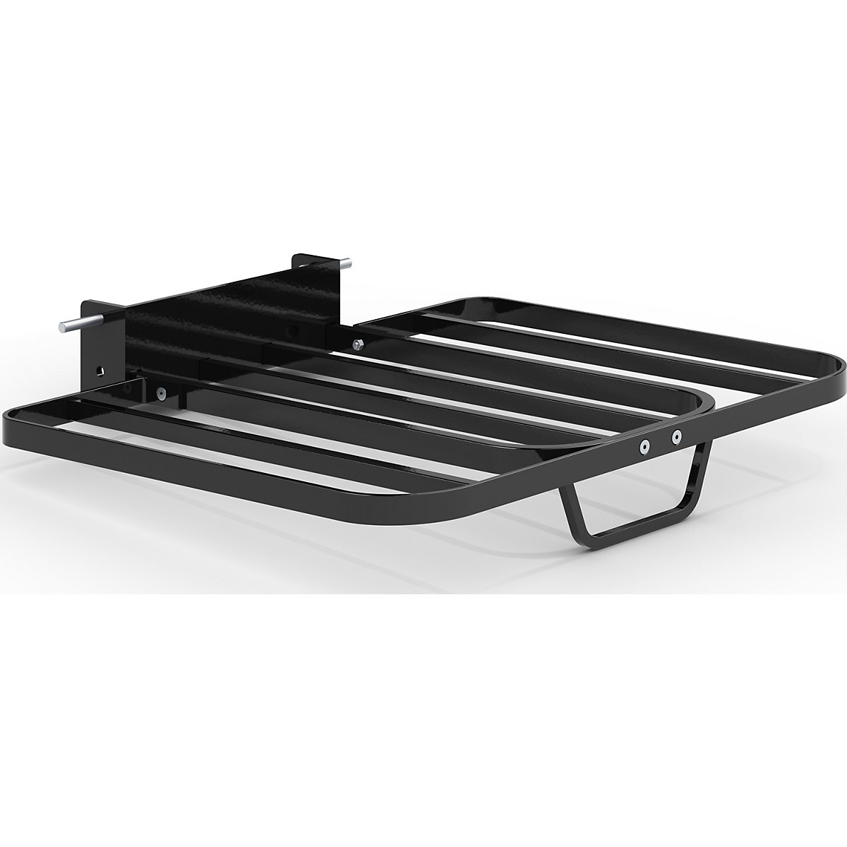 EUROKRAFTpro – Carrello per sacchi, piano di appoggio per pacchi, largh. x prof. 430 x 450 mm, con maniglia, nero notte RAL 9005