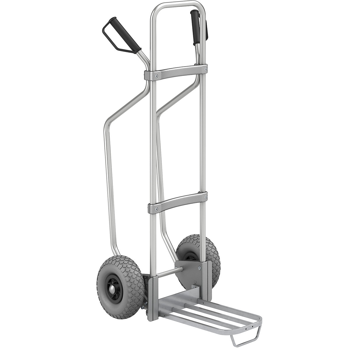 EUROKRAFTpro – Carrello per sacchi in alluminio con pattini, piano di appoggio per pacchi largh. x prof. 430 x 250 mm, zincato, con maniglia, ruote in poliuretano, a partire da 5 pz.