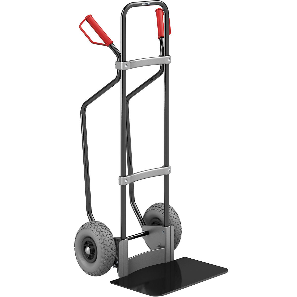 Carrello per sacchi con pattini, nero – eurokraft pro, piano di appoggio largh. x prof. 450 x 350 mm, nero, ruote in poliuretano-0