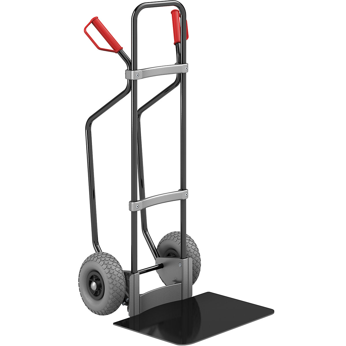 Carrello per sacchi con pattini, nero – eurokraft pro, piano di appoggio largh. x prof. 450 x 500 mm, nero, ruote in poliuretano-0