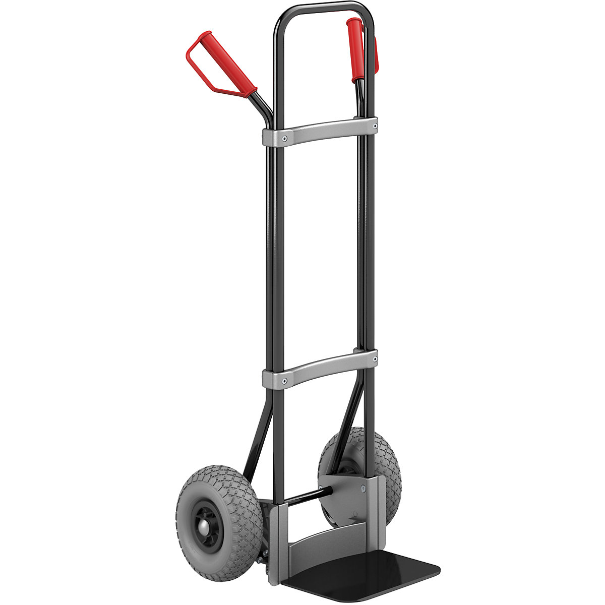 Carrello per sacchi, nero – eurokraft pro, piano di appoggio largh. x prof. 280 x 250 mm, nero, ruote in poliuretano-0