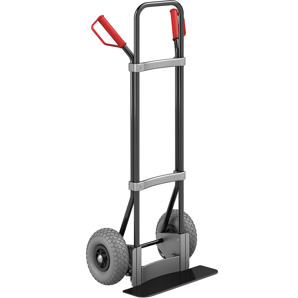 Carrello per sacchi, nero – eurokraft pro, piano di appoggio largh. x prof. 450 x 160 mm, nero, ruote in poliuretano-0