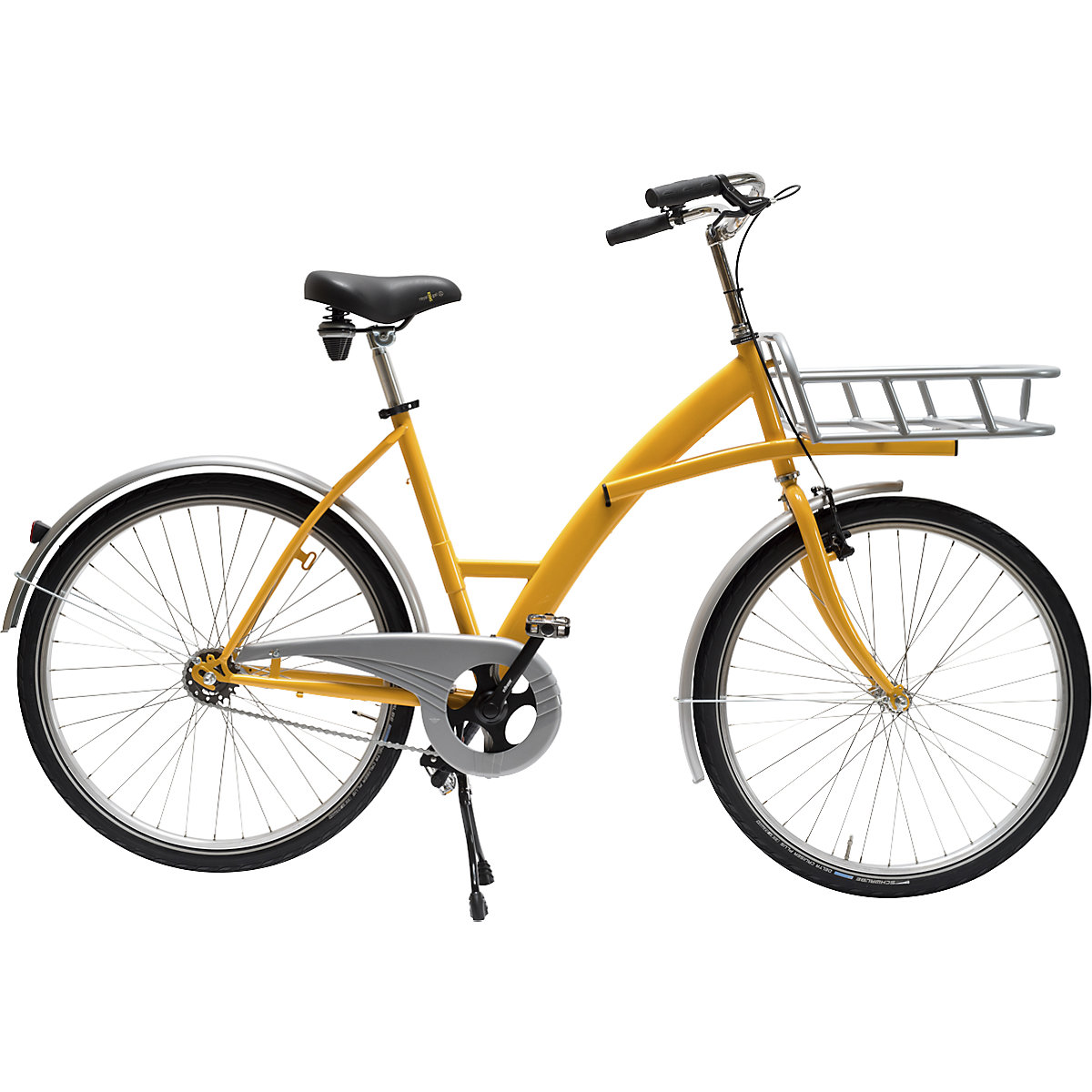 Bicicletta per consegne BASIC, acciaio, portata 140 kg, giallo-0