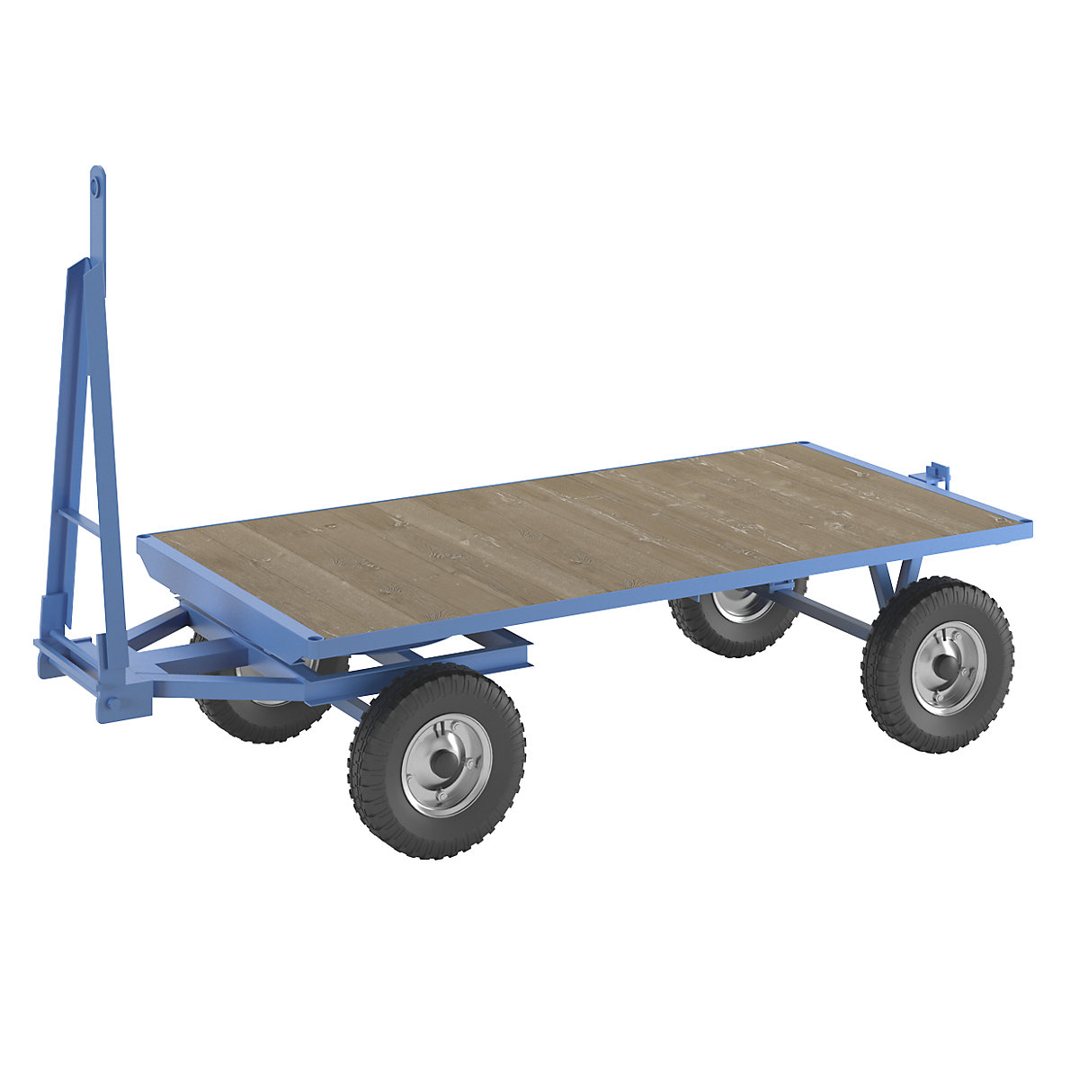 Rimorchio per trattori – eurokraft pro, sterzo a ralla, portata 3 t, superficie di carico 2 x 1 m, blu chiaro-1
