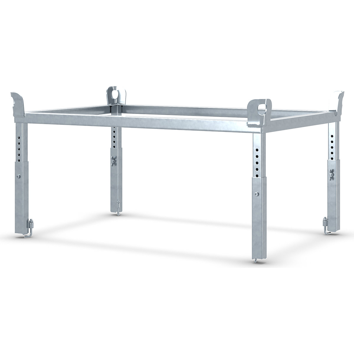 Marco superpuesto para chasis rodante para palets – eurokraft pro, de altura regulable, galvanizado-0