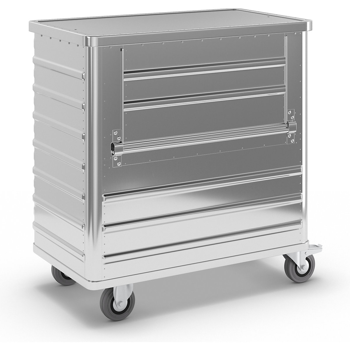 Carro-caja de aluminio, pared lateral abatible – Gmöhling
