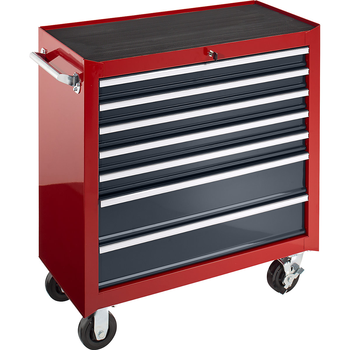 Carro de taller, H x A x P 1010 x 914 x 458 mm, 7 cajones, rojo-0