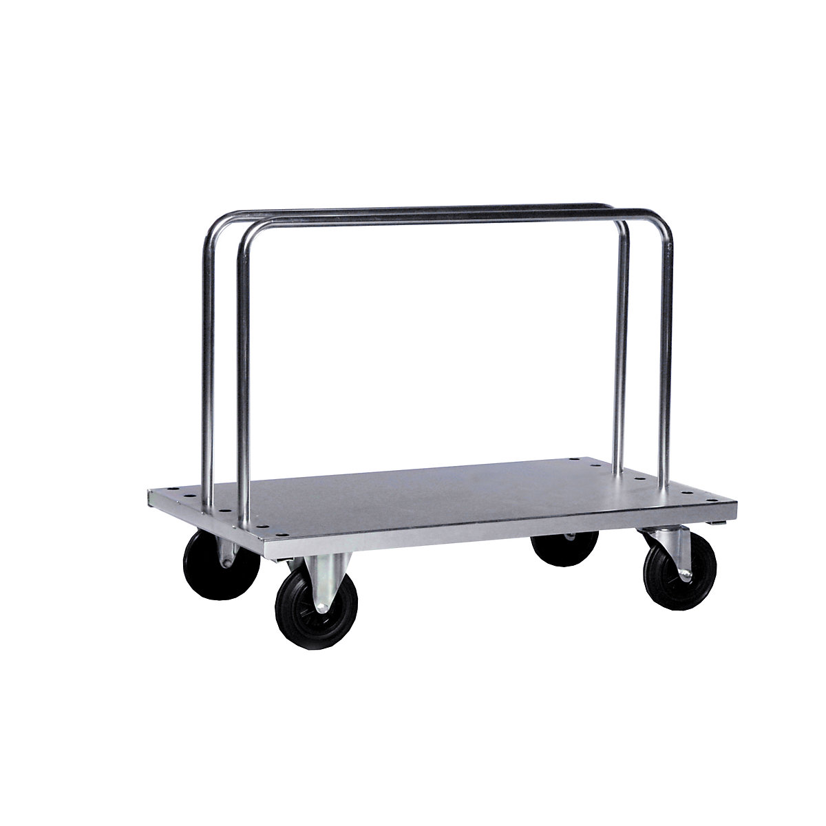 Carro con arcos para cargas pesadas, incl. 2 arcos – Kongamek, L x A x H 1250 x 700 x 945 mm, 2 ruedas de maniobra con freno, 2 ruedas fijas-0