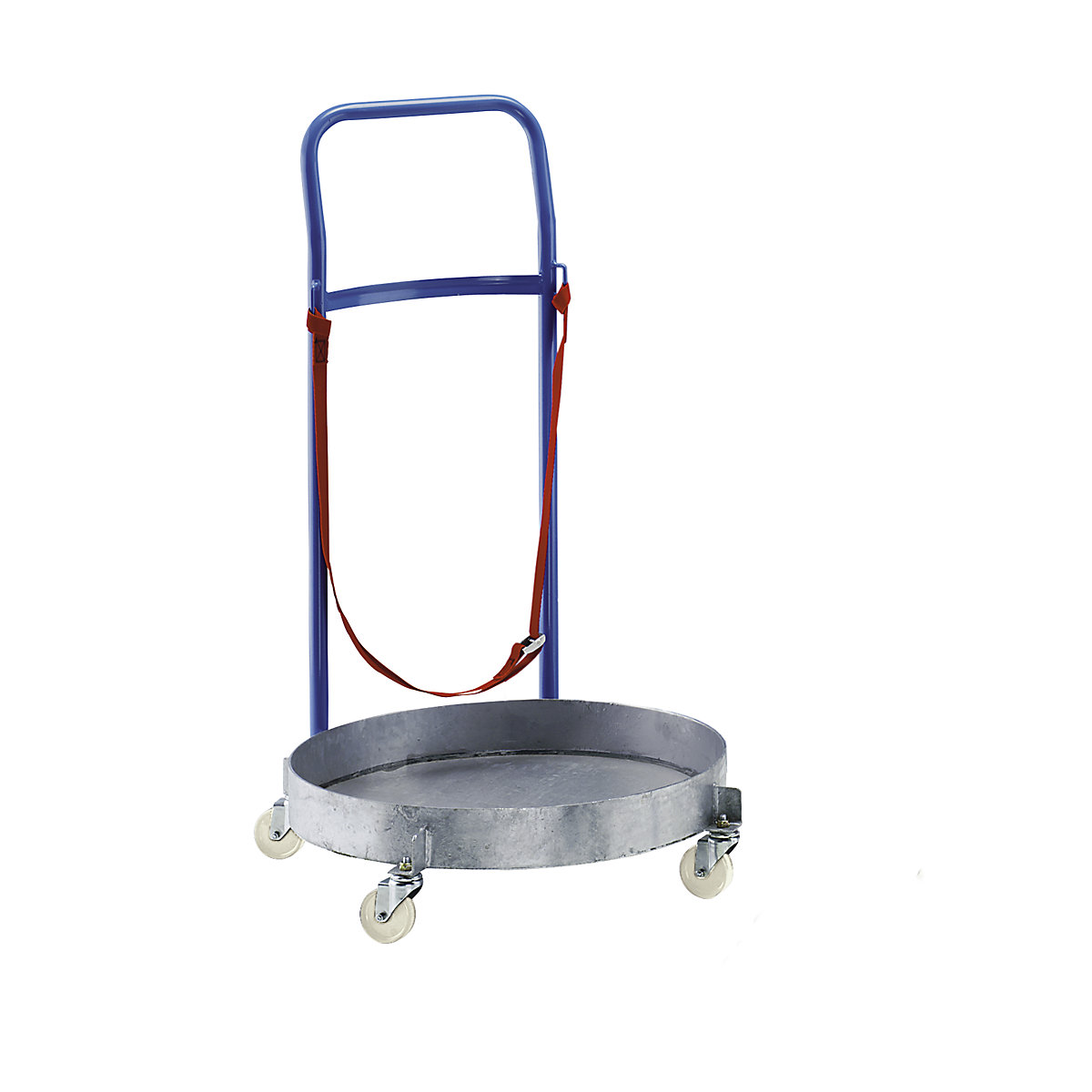 Rodador de bidones, con cubeta de chapa impermeable al aceite – eurokraft pro, galvanizado, con manija, Ø interior del marco 610 mm-0