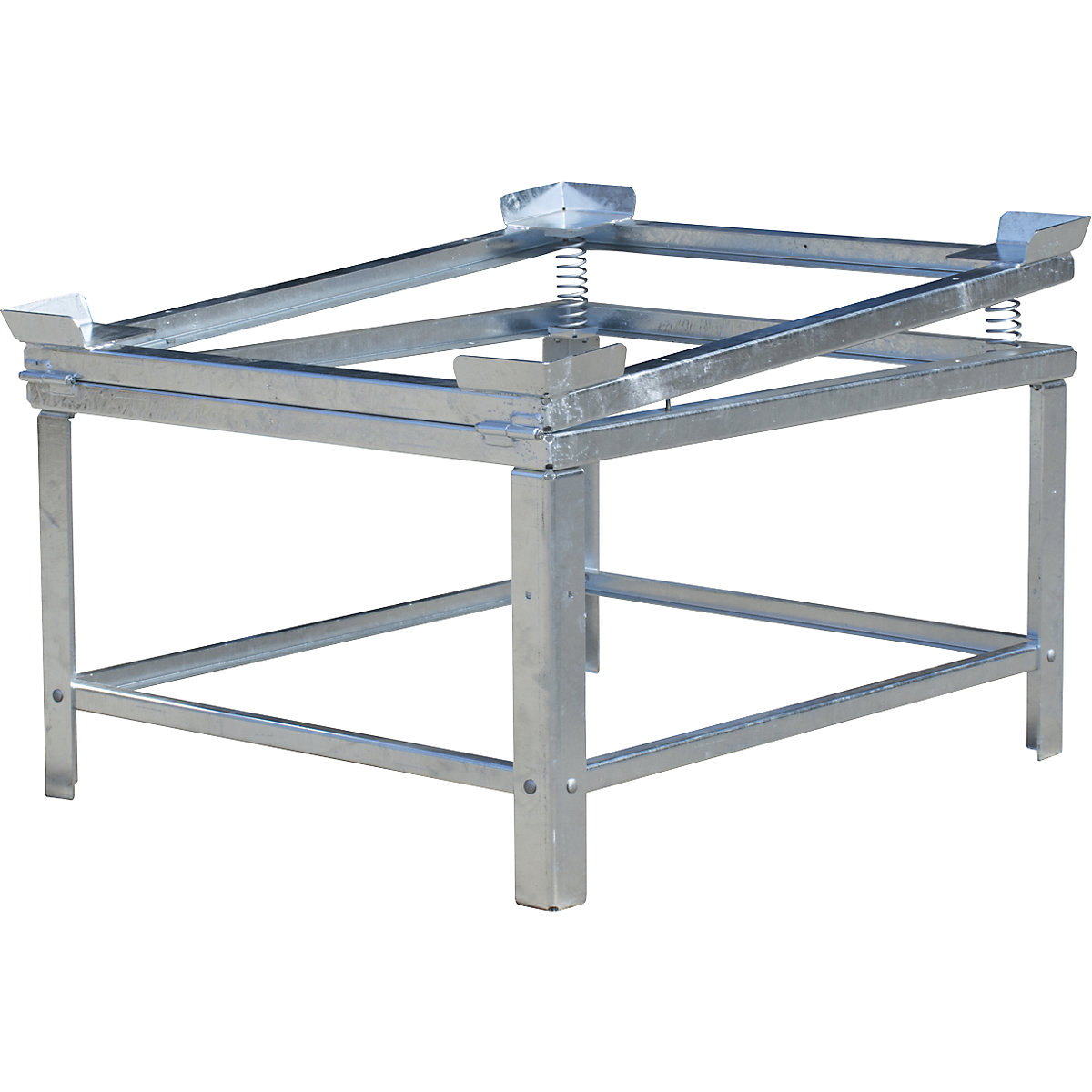 Vaciador de residuos de IBC – eurokraft pro, con bastidor base, galvanizado en caliente-0