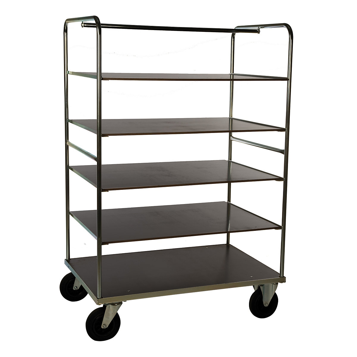 Kongamek – Cărucior supraetajat KM338, lung. x lăț. x î. 1200 x 800 x 1800 mm, zincat, 2 roți pivotante cu opritoare, 2 roți fixe