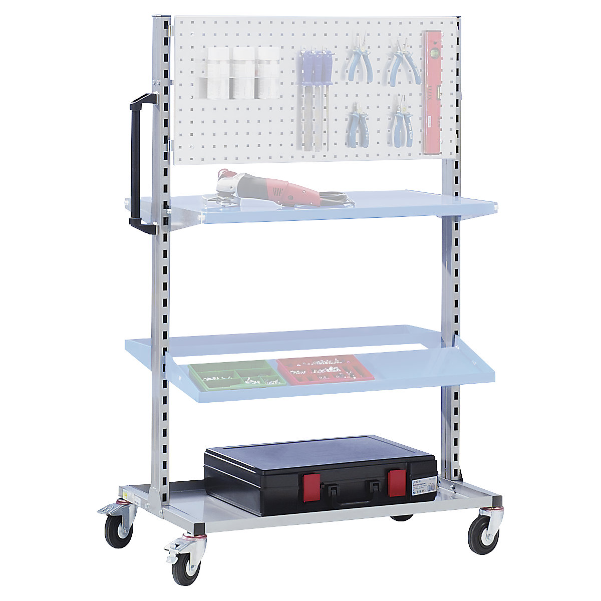 Echipament de atelier, modular – eurokraft pro, pentru 2 plăci pe latură, model de bază fără plăci-0