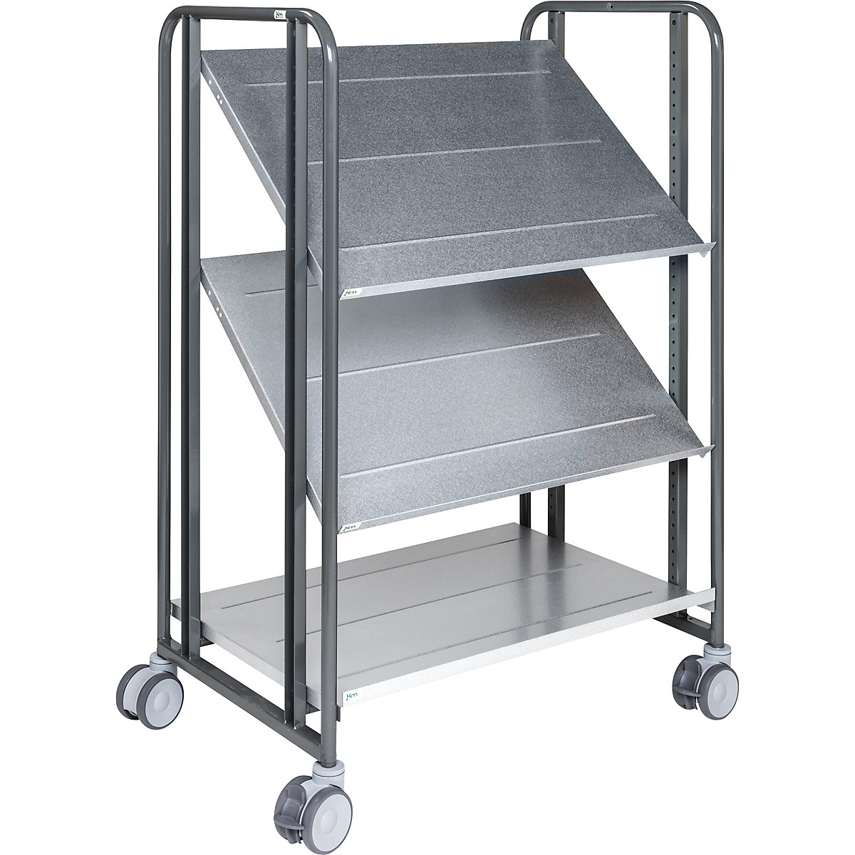 Cărucior de pregătire a comenzilor E-Commerce – Kongamek, 3 etaje, lung. x lăț. x î. 877 x 638 x 1300 mm-0