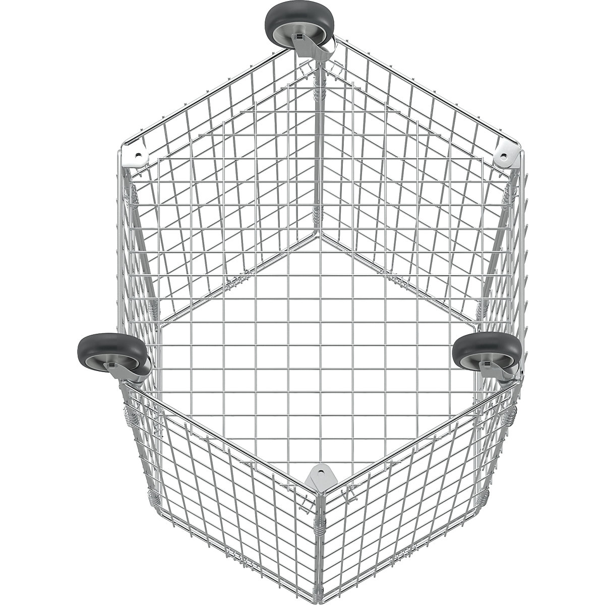 Cărucior cu pereți din grilaj, hexagonal – Kongamek (Imagine produs 5)-4