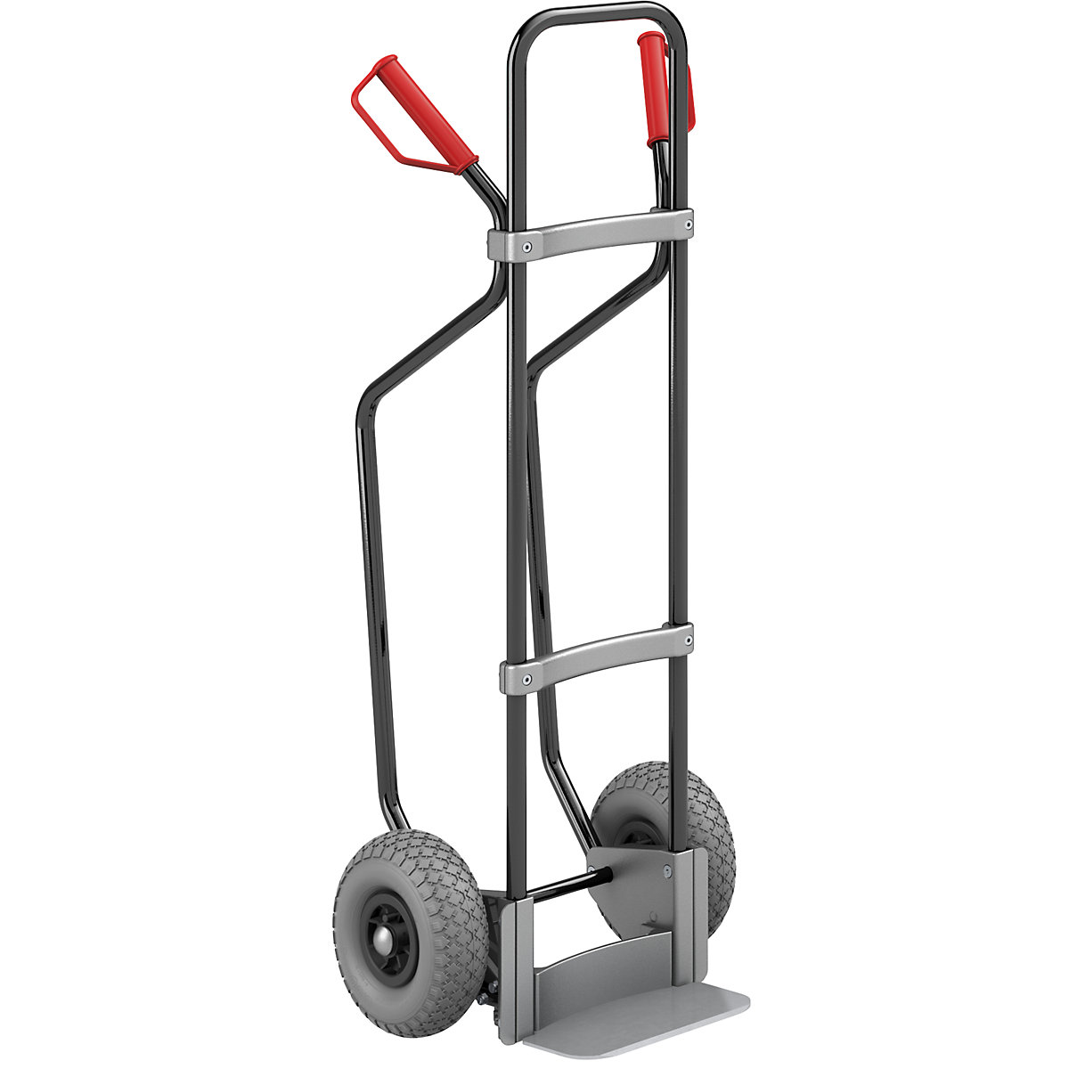 Liză cu tălpi, neagră – eurokraft pro, lopată lăț. x ad. 280 x 140 mm, zincată, anvelope PU-0