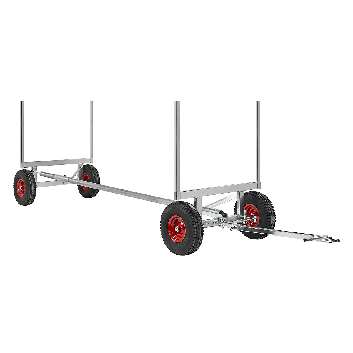 Cărucior profesional pentru bunuri lungi – Kongamek, capacitate portantă 3,5 t, lungime 4 m, zincat galvanic-0