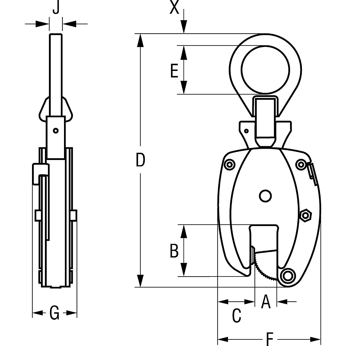 Stezaljka za nošenje, model KL, okomita uporaba – Pfeifer (Prikaz proizvoda 6)-5