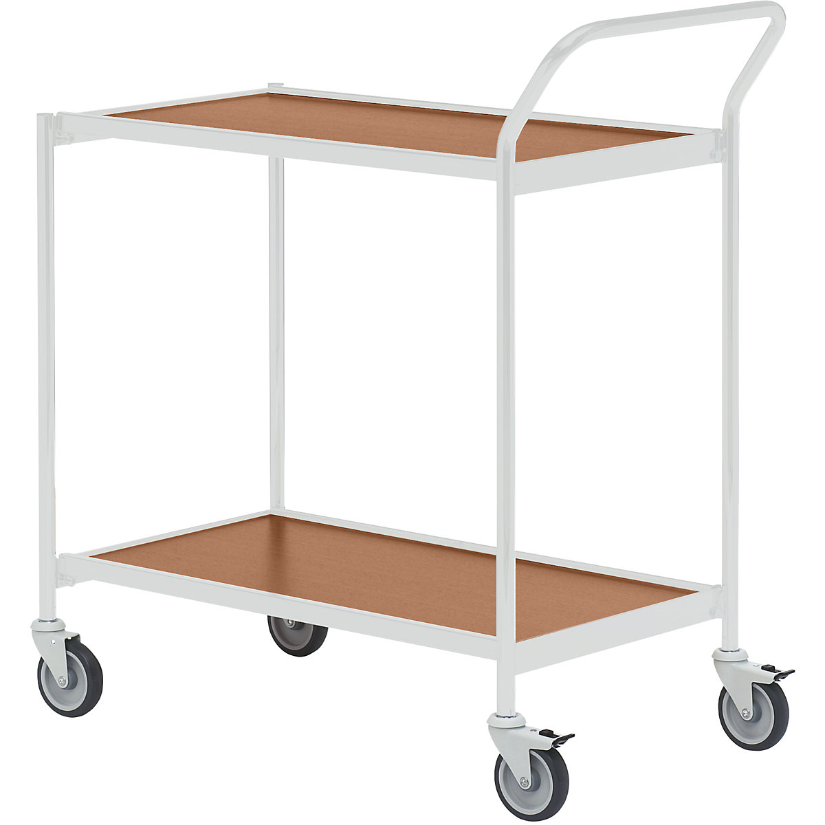 Stolový vozík – HelgeNyberg, 2 etáže, d x š 800 x 420 mm, šedá / buk, od 5 ks-44