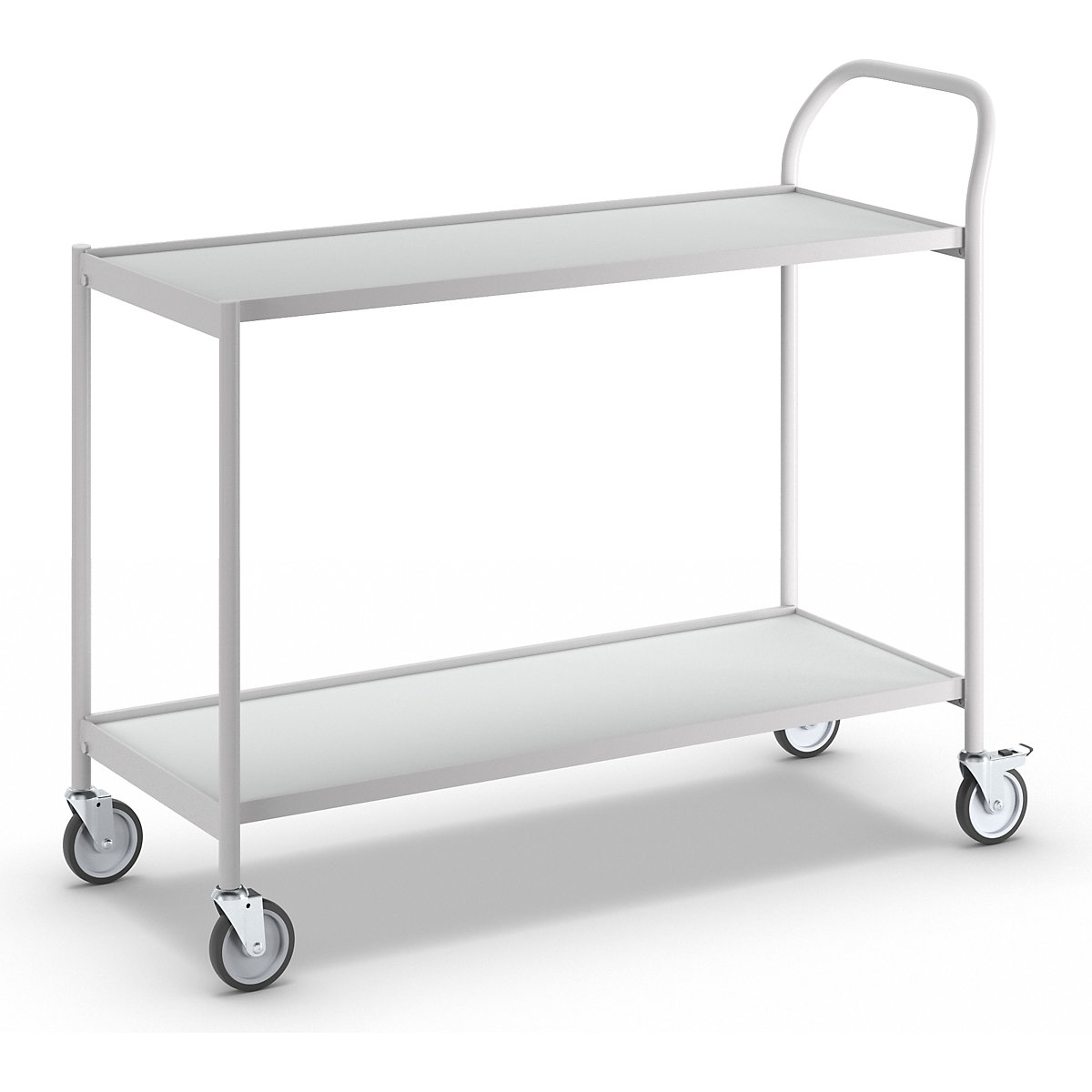 Stolový vozík – HelgeNyberg, 2 etáže, d x š 1000 x 420 mm, šedá / šedá-12