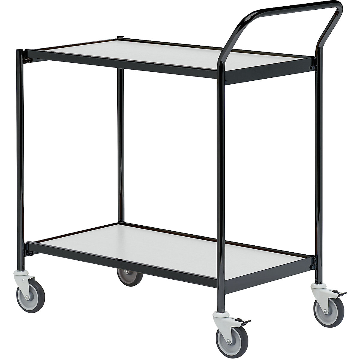 Stolový vozík – HelgeNyberg, 2 etáže, d x š 800 x 420 mm, černá / šedá, od 5 ks-30