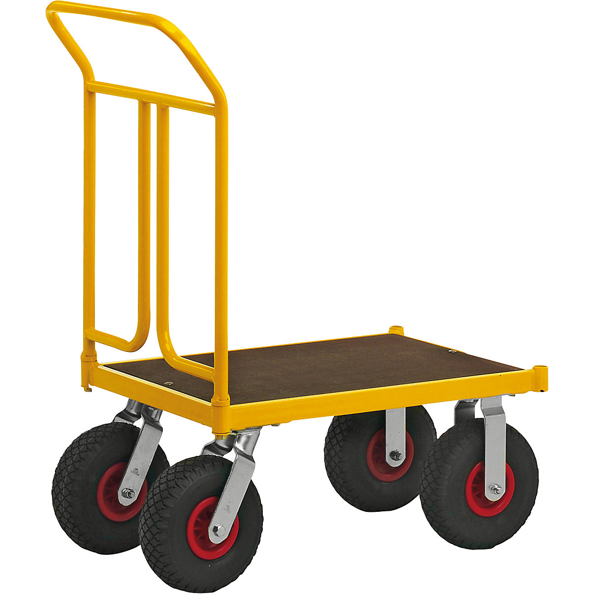 Plošinový vozík KM144 – Kongamek, d x š x v 836 x 500 x 1090 mm, 2 otočná a 2 pevná kola, od 2 kusů-7