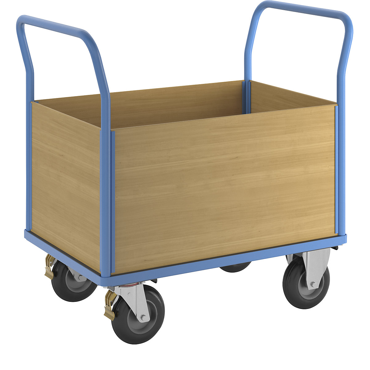 Plošinový vozík s dřevěnými stěnami – eurokraft pro