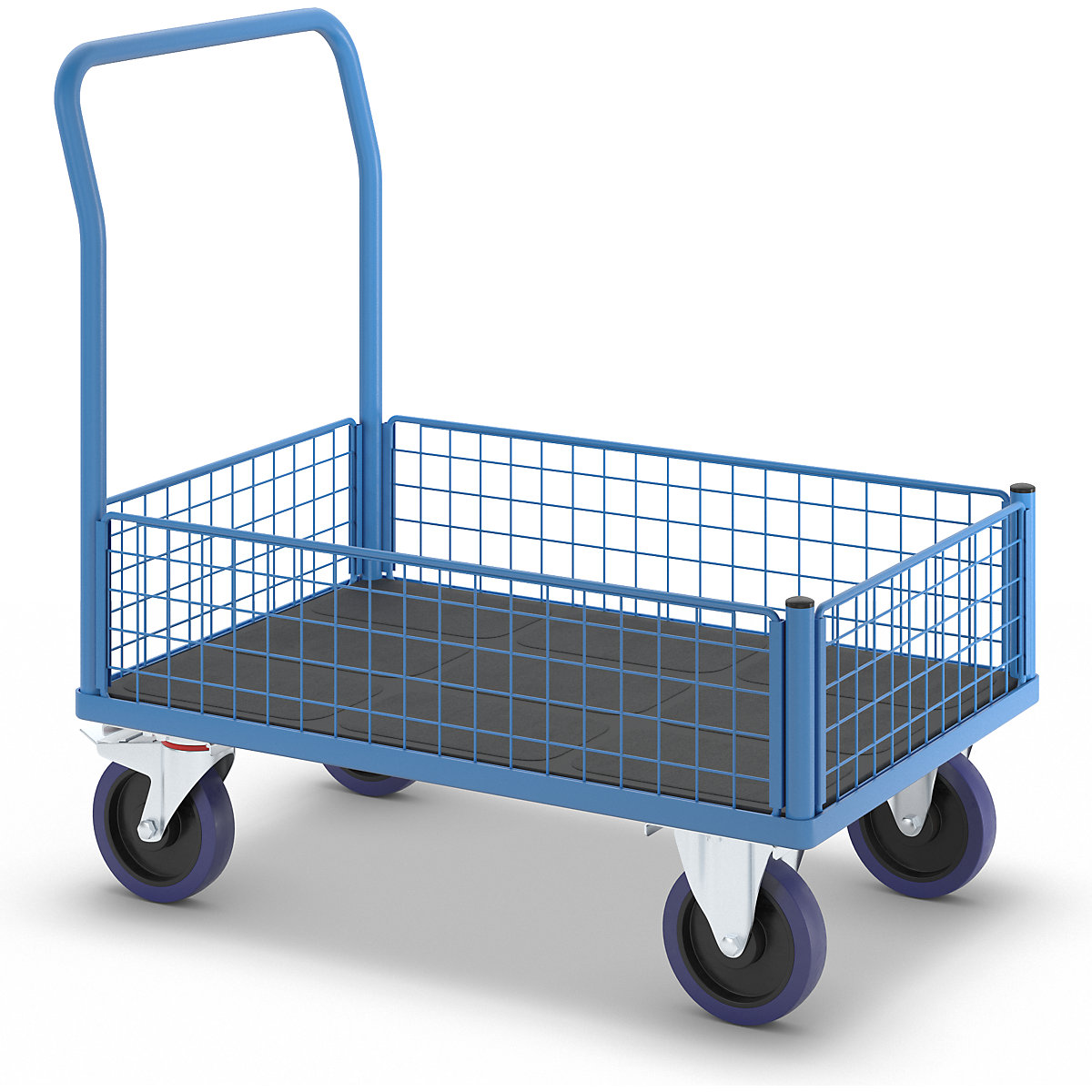 Plošinový vozík s mřížkami v poloviční výšce – eurokraft pro (Obrázek výrobku 4)-3