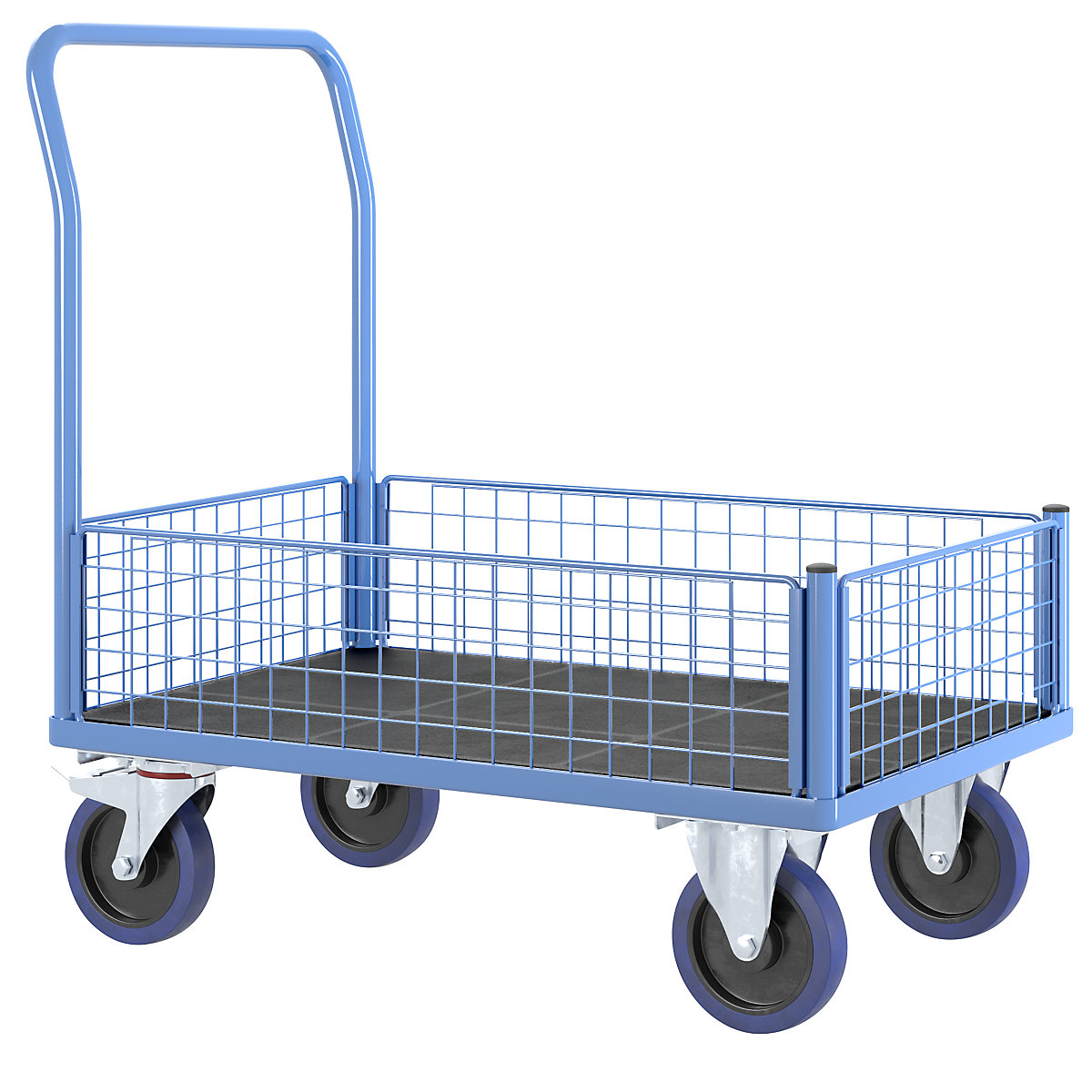 Plošinový vozík s mřížkami v poloviční výšce – eurokraft pro (Obrázek výrobku 7)-6