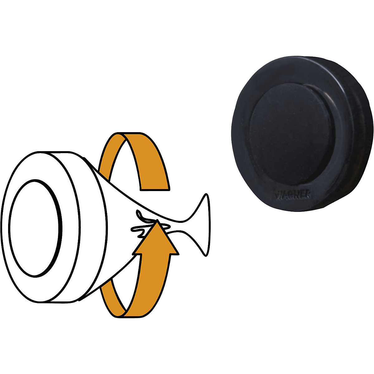 Opritor de ușă design, pentru perete – Wagner (Imagine produs 4)-3