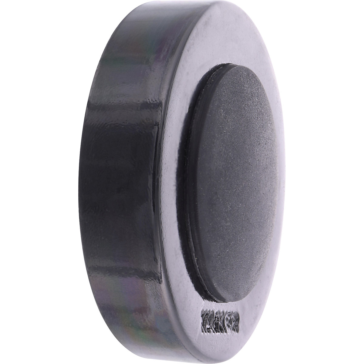 Opritor de ușă design, pentru perete – Wagner, Ø 38 mm, amb. 2 buc., înălțime 10 mm, transparent fumuriu/negru-0