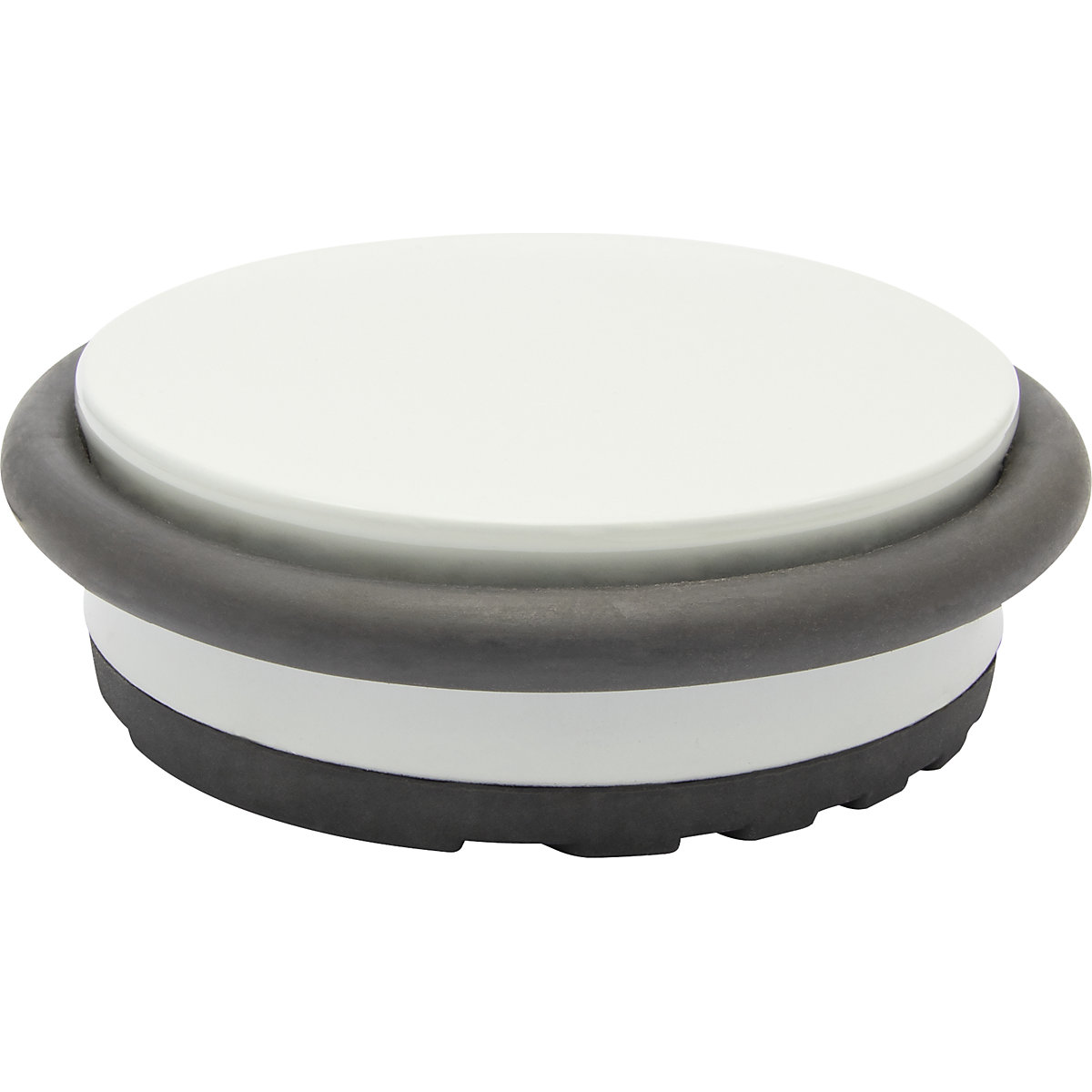 Opritor de ușă pentru podea BIG DISK – Wagner, Ø 96 mm, amb. 2 buc., înălțime 30 mm, gri deschis-0