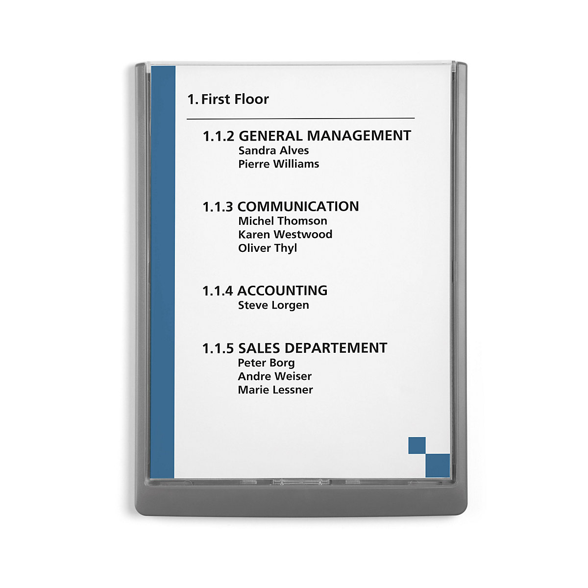 Plăcuță informativă – DURABLE, î. x lăț. x ad. 325 x 235 x 15 mm, amb. 5 buc., grafit-0