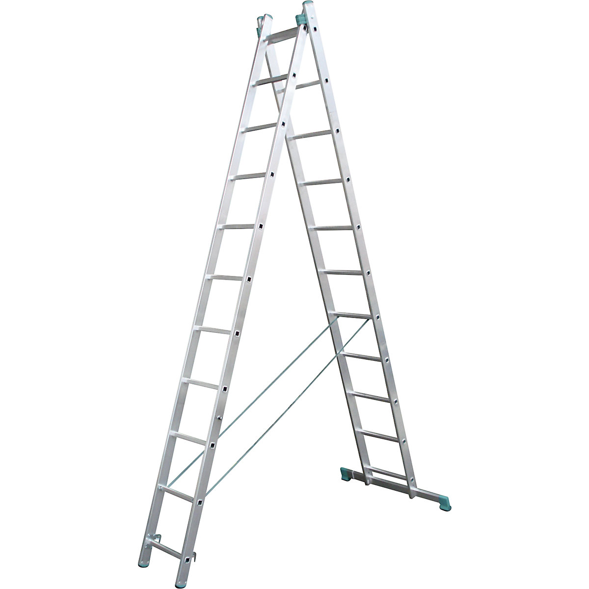 Uniwersalna drabina z aluminium, 2-częściowa, 2 x 11 szczebli-0