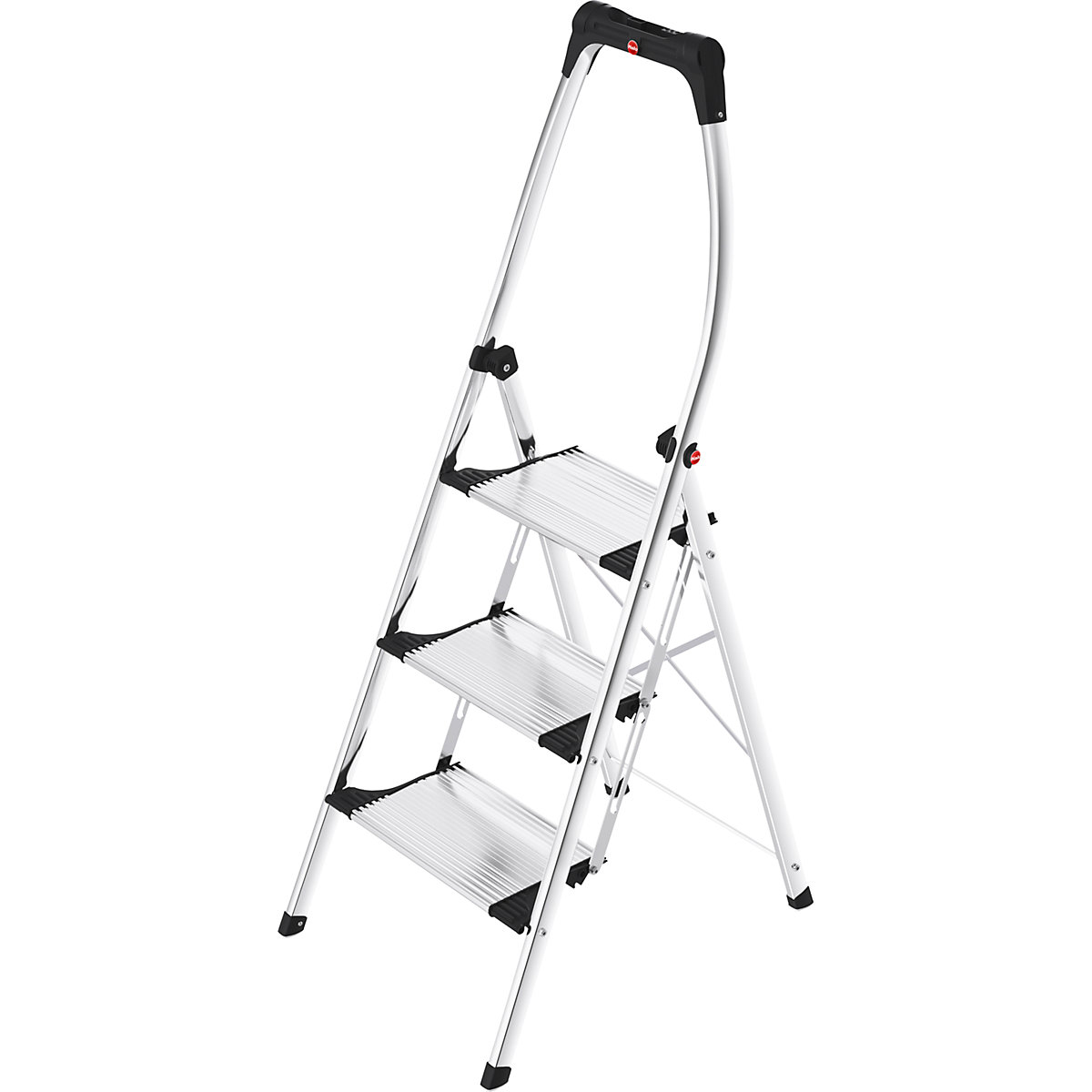 Designerski podest składany K100 Topline – Hailo, stopnie z aluminium, 3 stopnie z platformą-0