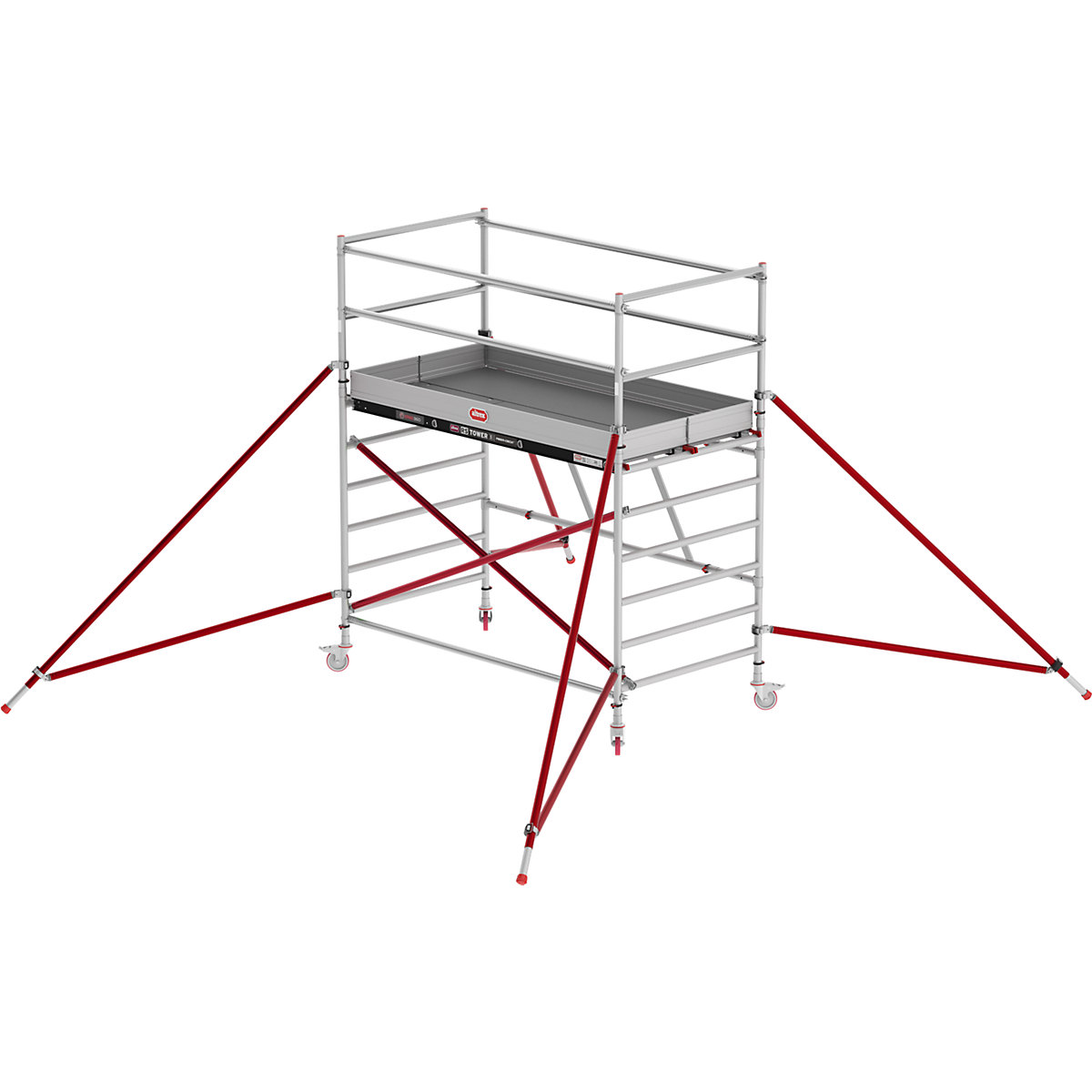 Rusztowanie ruchome RS TOWER 55 – Altrex, platforma drewniana, dł. 3,05 m, wys. robocza 3,80 m-0