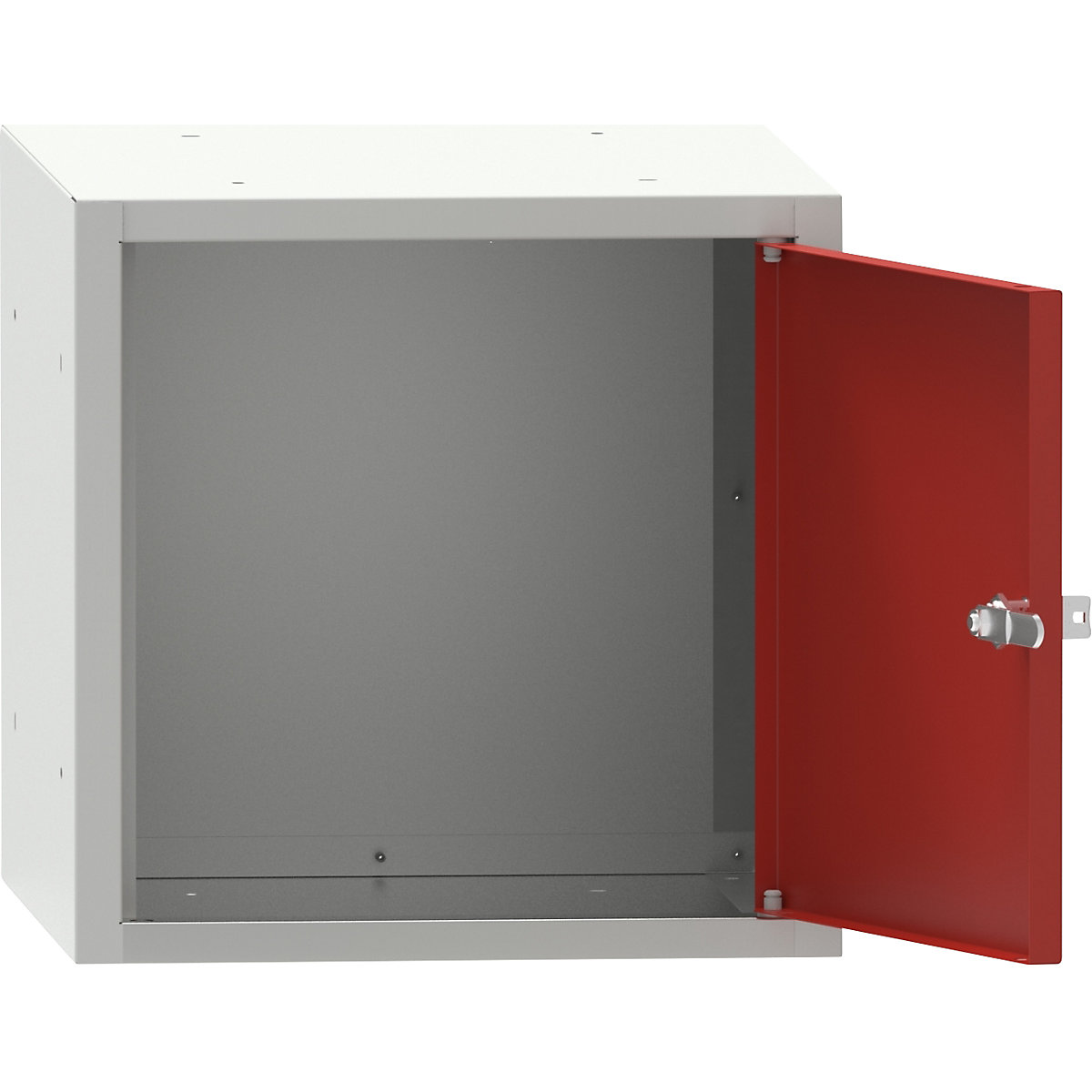 Boxă cu încuietoare Lysa, î. x lăț. x ad. 350 x 350 x 426 mm, gri deschis / roșu aprins-0